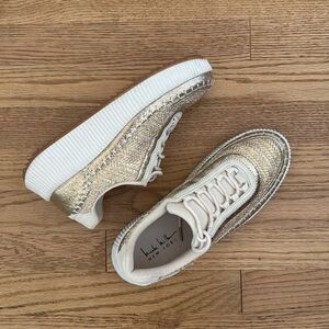 Nicole Miller Women's Gold Sneakers
